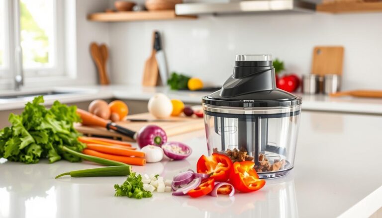 Mueller Pro-Series 10-in-1 8 Blade Vegetable Chopper review We are excited to share our review of the Mueller Pro-Series 10-in-1 8 Blade Vegetable Chopper. This kitchen tool is designed to make meal prep easier. This vegetable chopper comes with multiple blades. It lets you make different cuts, making it a must-have for home cooks. The Mueller chopper is easy to use. Its simple design lets you chop, slice, and dice ingredients with little effort. Key Takeaways Multi-functional kitchen tool with 10-in-1 functionality 8 blades for various cutting options User-friendly design for easy operation Ideal for meal preparation and cooking Simplifies chopping, slicing, and dicing tasks What Makes the Mueller Pro-Series 10-in-1 8 Blade Vegetable Chopper Stand Out The Mueller Pro-Series 10-in-1 8 Blade Vegetable Chopper is unique. Its design and build are top-notch. It's made to make cooking easier. First Impressions and Unboxing Experience When we opened the Mueller Pro-Series 10-in-1, we saw a strong, multi-blade vegetable chopper The chopper looks like it's meant to work well. It has clear instructions and is easy to use. This kitchen vegetable chopper is great for anyone who cooks. Design Philosophy and Construction Quality The Mueller Pro-Series 10-in-1 focuses on being versatile and lasting. You can see its quality in its materials and design. Here's a look at its features: FeatureDescriptionBenefit8-Blade DesignMultiple blades for various chopping tasksVersatility in meal preparationCompact ContainerDesigned for efficient storage and useSaves kitchen spaceEasy CleaningParts are dishwasher safeReduces maintenance time This design makes the Mueller Pro-Series 10-in-1 a great kitchen tool. It adds to your cooking experience with its many uses. The Mueller Pro-Series 10-in-1 8 Blade Vegetable Chopper: Complete Features Overview This 10-in-1 vegetable chopper from Mueller Pro-Series makes meal prep easier. It's packed with features that make it a must-have in any kitchen. All 8 Blades Explained The Mueller Pro-Series chopper has 8 different blades for various tasks. Knowing what each blade does is essential to get the most out of it. Cutting, Dicing, and Julienne Blades The chopper has blades for cutting, dicing, and julienne slicing. These are key for making different dishes, from salads to stir-fries. Cutting Blade: Ideal for chopping vegetables into manageable pieces. Dicing Blade: Perfect for creating uniform cubes for soups or stews. Julienne Blade: Great for slicing vegetables into thin strips for salads or garnishes. Specialty Blades and Attachments The Mueller Pro-Series chopper also has specialty blades and attachments. These add to its versatility, allowing for tasks like shredding or pureeing. Shredding Blade: Useful for grating cheese or shredding carrots. Pureeing Attachment: Handy for making sauces or baby food. Container Design and Capacity Benefits The container design of the Mueller Pro-Series chopper is both practical and spacious. It makes chopping and storing vegetables efficient, making meal prep easier. Large Capacity: The container can hold a lot of chopped vegetables, cutting down on the need for multiple chopping sessions. Easy Cleaning: The design also makes cleaning easy, as the parts are dishwasher safe and the container is simple to hand wash. Operating the Mueller Pro-Series Vegetable Chopper Using the Mueller Pro-Series Vegetable Chopper is easy. Its design is simple, making it safe and efficient for chopping vegetables. Step-by-Step Usage Guide To start, put your vegetables in the container. Then, pull the cord to turn on the blades. It comes with 8 blades for different cuts. Once you're done chopping, just release the cord and empty the container. This makes preparing meals fast and simple. Built-in Safety Mechanisms The Mueller Pro-Series Vegetable Chopper focuses on safety. It has features to avoid accidents. Child-Safety Features The chopper has a safety lock. It stops kids from turning it on by accident. This makes parents feel secure. Anti-Slip Design Elements The base of the chopper has anti-slip materials. This keeps it steady while you use it. Safety is key. Safety FeatureDescriptionChild-Safety LockPrevents accidental activation by childrenAnti-Slip BaseKeeps the chopper stable during use Performance Testing: How the Mueller Pro-Series 10-in-1 8 Blade Vegetable Chopper Handles Different Foods We tested the Mueller Pro-Series 10-in-1 8 Blade Vegetable Chopper's performance. We used various vegetables and fruits to see how well it works. Vegetable Chopping Performance The Mueller Pro-Series chopper chops vegetables well. We tested it with soft and hard vegetables to see how it does. Soft Vegetables It chopped soft vegetables like tomatoes and cucumbers easily. The 8-blade design made sure they were chopped evenly. Hard Root Vegetables It also handled hard vegetables like carrots and potatoes well. The Mueller Pro-Series chopper showed its versatility and power with these tough ingredients. Fruit Preparation Capabilities We also tested the chopper's fruit preparation skills. It did well with both soft and firm fruits. Soft Fruits It chopped soft fruits like strawberries and bananas quickly. The chopper's design made sure they weren't bruised or mashed. Firm Fruits Firm fruits like apples were also tested. The Mueller Pro-Series 10-in-1 8 Blade Vegetable Chopper chopped them precisely, showing its multi-functional capabilities. Our tests show the Mueller Pro-Series 10-in-1 8 Blade Vegetable Chopper is reliable and efficient. It's great for chopping a variety of vegetables and fruits. It's a valuable tool for any kitchen. Kitchen Versatility and Time-Saving Benefits The Mueller Pro-Series 10-in-1 8 Blade Vegetable Chopper is a game-changer in the kitchen. It offers unparalleled versatility. This kitchen vegetable chopper simplifies meal preparation and expands culinary possibilities. Meal Preparation Efficiency The Mueller Pro-Series chopper streamlines kitchen tasks, allowing for faster meal preparation. Its 8-blade design chops, slices, and dices ingredients quickly. This saves time during busy cooking sessions. With multiple functions in one device, the Mueller Pro-Series chopper reduces kitchen clutter. This makes it easier to work efficiently. It's great for home cooks who need to prepare meals quickly. Creative Recipe Applications The Mueller Pro-Series 10-in-1 8 Blade Vegetable Chopper opens up a world of creative recipe applications. It's perfect for preparing fresh salads to complex main dishes. This chopper is an indispensable tool. Salads and Sides For salads and sides, the Mueller vegetable chopper allows for precise chopping. It ensures uniform texture and presentation. It's ideal for creating coleslaw, salads, and other side dishes with ease. Main Dishes and Specialty Recipes Beyond salads, the Mueller Pro-Series chopper is useful for preparing ingredients for main dishes and specialty recipes. It can handle a variety of foods, from vegetables to fruits. This makes it a valuable asset for diverse culinary tasks. In conclusion, the Mueller Pro-Series 10-in-1 8 Blade Vegetable Chopper enhances kitchen versatility and saves time. It makes it an essential tool for any cooking environment. Cleaning and Maintaining Your Mueller Pro-Series Vegetable Chopper To keep your Mueller Pro-Series chopper in top shape, regular cleaning and care are key. This ensures it lasts long and works well in your kitchen. Dishwasher Compatibility and Hand-Washing Tips The Mueller Pro-Series chopper is easy to clean. It's safe for the dishwasher, but hand-washing is better for the blades and container. Use warm soapy water and dry it well to avoid water spots. Tip: Soaking the parts in warm water before washing can help remove tough food residue. Proper Storage and Blade Maintenance Storing your Mueller chopper right is important. Keep it in a dry spot, away from sunlight. Make sure all parts are dry to avoid rust or bacteria. The blades need to stay sharp for the chopper to work well. Check them often and sharpen or replace them as needed. By following these easy cleaning and care tips, your Mueller Pro-Series vegetable chopper will stay in great shape. It will serve you well for many years. Long-Term Durability Assessment Understanding the long-term durability of the Mueller Pro-Series 10-in-1 8 Blade Vegetable Chopper is key. It's a kitchen tool made for daily use. Its ability to handle daily meal prep is essential. Material Quality and Construction Analysis The Mueller Pro-Series chopper is made from top-notch materials. It has stainless steel blades and a strong plastic body.The stainless steel blades resist rust and corrosion, keeping them sharp. The plastic parts are also tough, built to handle chopping and slicing. Our review shows the construction is top-notch. All parts fit well together. Warranty Coverage and Customer Support Mueller offers a solid warranty for the Pro-Series 10-in-1 8 Blade Vegetable Chopper. This shows they believe in its durability.The warranty covers defects and ensures support for customers. They also have great customer support for any questions or issues. The warranty and customer support for the Mueller Pro-Series chopper gave me peace of mind when making my purchase. " By looking at material quality and Mueller's support, we can see the chopper's long-term durability. User Experiences with the Mueller Pro-Series 10-in-1 8 Blade Vegetable Chopper The Mueller Pro-Series vegetable chopper is loved by both home cooks and professional chefs. It's known for its versatility and strong performance. Users say it makes kitchen tasks easier. Home Cook Testimonials Home cooks love the Mueller Pro-Series chopper for its simplicity and speed. "This chopper has changed my meal prep," one user says. "It's easy to use and clean, saving me time." Users also like the chopper's many functions. "The different blades are great for chopping, slicing, and dicing," another user notes. They also praise its durability and stability. "The suction base keeps it steady, even with tough veggies," a happy customer says. Professional Kitchen Applications In professional kitchens, the Mueller Pro-Series chopper is a big help. Chefs like how it quickly chops large amounts of ingredients. "It keeps up with our fast prep needs," a kitchen manager says. "It's a reliable tool that boosts our kitchen's efficiency," they add. FeatureHome CooksProfessional ChefsEase of UseHighly RatedAppreciated for Busy KitchensVersatilityMultiple Blade OptionsHandles Various IngredientsDurabilityWithstands Regular UseReliable for Heavy-Duty Use The Mueller vegetable chopper is a must-have in many kitchens. It's praised for its functionality, durability, and ease of use. It's a top pick for a kitchen vegetable chopper. https://www.youtube.com/watch?v=oYvutefulxQ Competitive Analysis: How the Mueller Chopper Compares to Alternatives Let's dive into a competitive analysis to see how the Mueller Pro-Series chopper compares to other vegetable choppers. Price Comparison with Similar Products The Mueller Pro-Series 10-in-1 8 Blade Vegetable Chopper is priced well in the market. It's in the average range of $25-$40, similar to other multi-blade vegetable choppers. Mueller Pro-Series Chopper: $29.99 Competitor A: $24.99 Competitor B: $39.99 It's not the cheapest, but its quality and features make it worth the price. Feature-by-Feature Competitive Assessment The Mueller Pro-Series chopper shines with its 8-blade design and many uses. Blade Quality Comparison The Mueller Pro-Series chopper has high-quality stainless steel blades. They stay sharp longer than some competitors' blades. The Mueller chopper is also easy to use and store. It has a comfortable grip and a compact container, unlike some others. In summary, the Mueller Pro-Series 10-in-1 8 Blade Vegetable Chopper is a great choice. It offers good value, features, and quality, making it stand out against competitors. Ideal Users for the Mueller Pro-Series 10-in-1 8 Blade Vegetable Chopper The Mueller Pro-Series 10-in-1 Vegetable Chopper is perfect for many cooking styles and kitchen types. Its versatility makes it a valuable tool for different users. Kitchen Types and Cooking Styles The Mueller Pro-Series 10-in-1 Vegetable Chopper fits well in various kitchens, from small urban spaces to big family kitchens. It works for all cooking styles, from simple meals to complex dishes. For example, it's great for busy meal prep or detailed vegetable work in professional kitchens. Skill Level Considerations This chopper is easy to use, making it perfect for cooks of all levels. It's great for beginners who want to make meal prep easier or for experienced chefs who need efficiency. The design is simple, so anyone can use it well, adding value to any kitchen. Comprehensive Pros and Cons Analysis We've looked closely at the Mueller Pro-Series chopper and gathered its pros and cons. This section aims to give a balanced view. It's to help readers decide if this vegetable chopper fits their needs. Standout Advantages The Mueller Pro-Series10-in-1 8 Blade Vegetable Chopper has many great points. It's a top pick for any kitchen. Here are some key benefits: Versatility: It can do 10 different tasks with its 8 blades. This makes it perfect for slicing, dicing, mincing, and more. Efficiency: Its powerful design and sharp blades cut through tough ingredients fast. This saves time and effort in cooking. Ease of use: The chopper has an ergonomic handle and is easy to use. It's great for anyone, even those new to cooking. Potential Drawbacks and Limitations Despite its many benefits, the Mueller Pro-Series10-in-1 8 Blade Vegetable Chopper has some downsides. Here are some things to consider: Size and storage: It's big and has many parts. This might be a problem for kitchens with little space. Cleaning complexity: Cleaning it can take more time because of its many blades and parts. Durability concerns: Even though it's made to last, heavy use might wear it down over time. By looking at these pros and cons, readers can decide if the Mueller Pro-Series10-in-1 8 Blade Vegetable Chopper is right for them. Conclusion: Is the Mueller Pro-Series 10-in-1 8 Blade Vegetable Chopper Worth It? After looking closely at the Mueller Pro-Series 10-in-1 8 Blade Vegetable Chopper, we think it's a great choice. The Mueller Pro-Series chopper is very useful and works well for many tasks in the kitchen. The Mueller vegetable chopper can do 10 different things, which is really helpful. Its 8-blade design lets you chop, slice, and dice food easily. Our tests showed that the 10-in-1 vegetable chopper is strong and lasts a long time. It's good for daily use and easy to clean. Even though it has some downsides, its advantages make it a smart buy for anyone who cooks. In short, the Mueller Pro-Series 10-in-1 8 Blade Vegetable Chopper is a great tool for any kitchen. It makes cooking and food prep easier and more fun. FAQ What is the Mueller Pro-Series 10-in-1 8 Blade Vegetable Chopper? The Mueller Pro-Series 10-in-1 8 Blade Vegetable Chopper is a kitchen tool. It makes chopping, slicing, and dicing vegetables easy. It comes with 8 different blades and has many functions. How do I clean the Mueller Pro-Series Vegetable Chopper? Cleaning the Mueller Pro-Series Vegetable Chopper is easy. It's dishwasher safe. We also have hand-washing tips to help it last longer. Is the Mueller Pro-Series 10-in-1 8 Blade Vegetable Chopper safe to use? Yes, it's safe. The chopper has built-in safety features. These include child-safety features and an anti-slip design for safe use. Can I use the Mueller Pro-Series Vegetable Chopper for fruits as well? Yes, you can use it for fruits too. It's great for chopping both soft and firm fruits. How durable is the Mueller Pro-Series 10-in-1 8 Blade Vegetable Chopper? It's very durable. Made with high-quality materials, it's backed by a warranty. This ensures it will last a long time. What types of kitchens and cooking styles is the Mueller Pro-Series Vegetable Chopper suitable for? It's versatile. Suitable for all kitchen types and cooking styles. It's perfect for both home cooks and professional chefs. How does the Mueller Pro-Series 10-in-1 8 Blade Vegetable Chopper compare to other similar products? We compared it to other products. Looking at price, features, and performance. It stands out for its unique benefits and advantages. What are the standout advantages of the Mueller Pro-Series Vegetable Chopper? It has many benefits. Its 10-in-1 functionality, ease of use, and durable construction make it valuable. It's a great addition to any kitchen.
