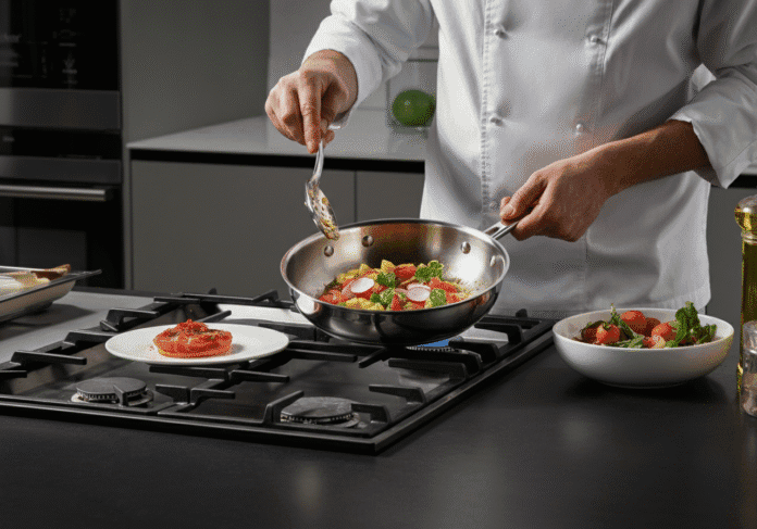 5-Ply Stainless Steel Pan.