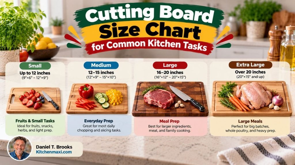 Cutting Board Size Chart for Common Kitchen Tasks