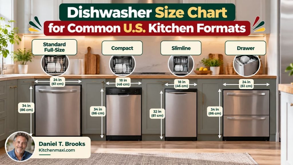 Dishwasher Size Chart for Common U.S. Kitchen Formats