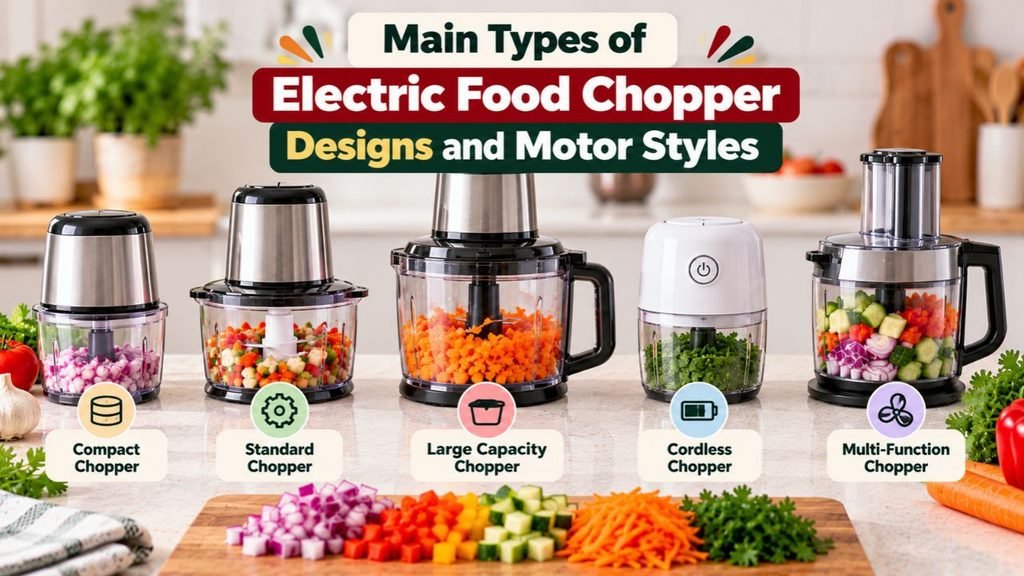 Main Types of Electric Food Chopper Designs and Motor Styles